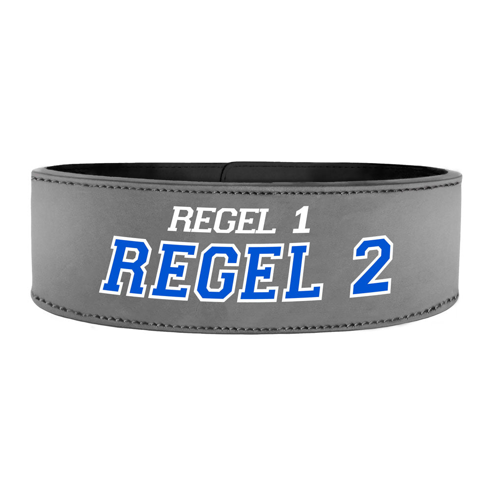 Tigerbelts Custom Powerlifting belt met Clip GR12 Grijs-Zwart