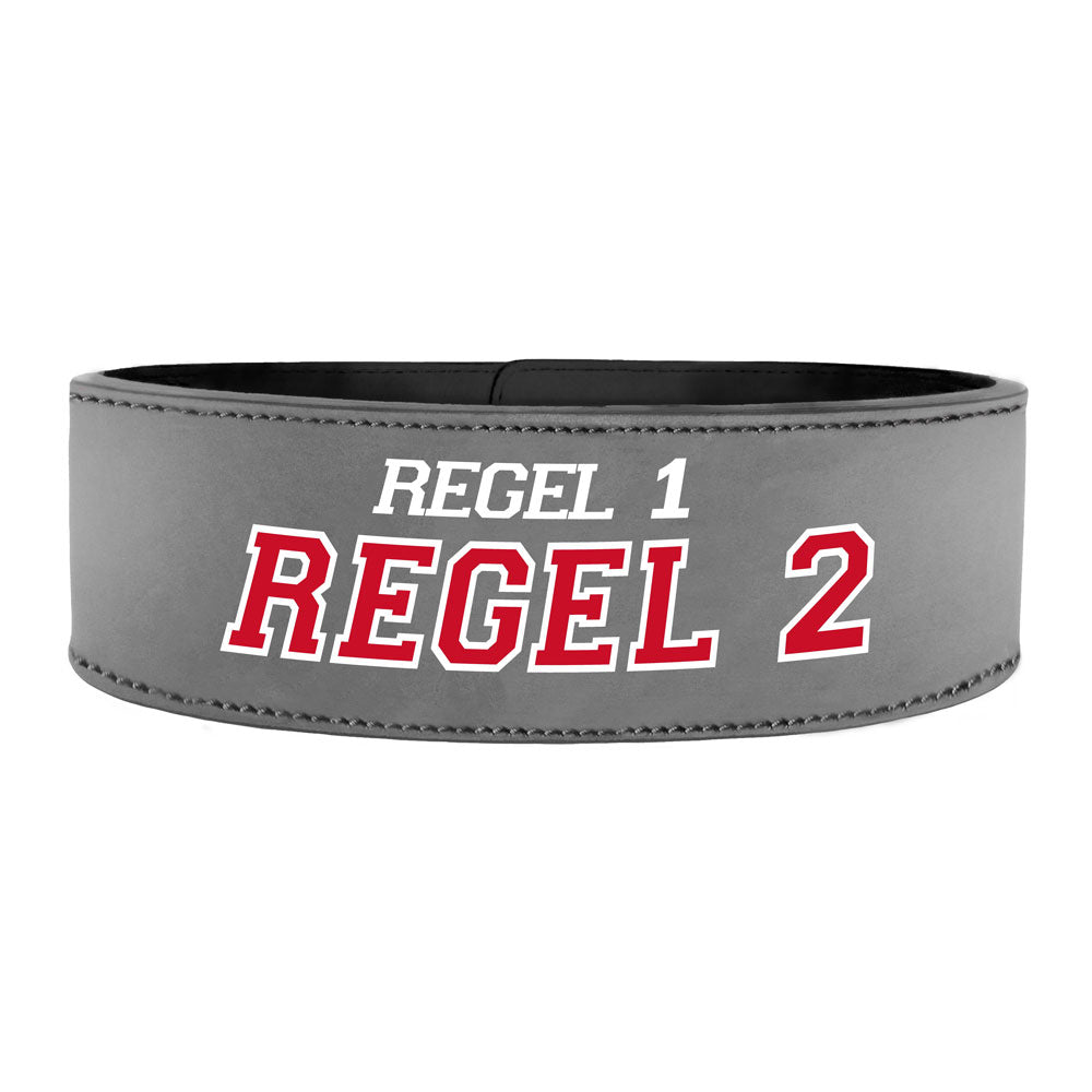 Tigerbelts Custom Powerlifting belt met Clip GR12 Grijs-Zwart
