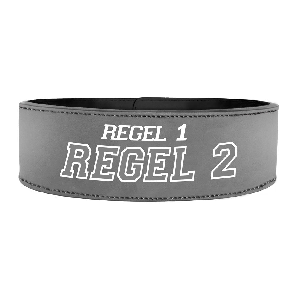 Tigerbelts Custom Powerlifting belt met Clip GR12 Grijs-Zwart