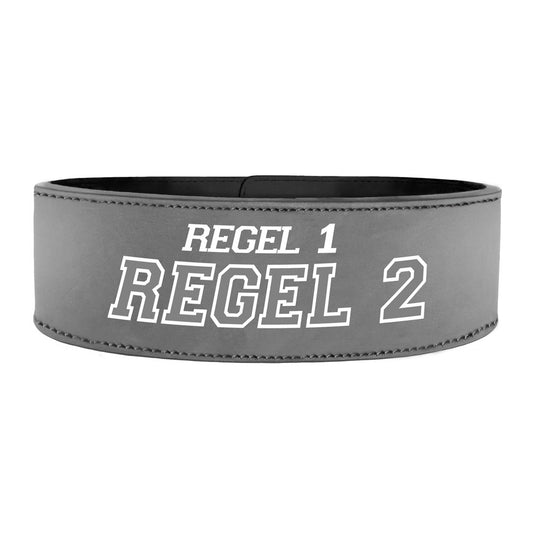 Tigerbelts Custom Powerlifting belt met Clip GR12 Grijs-Zwart