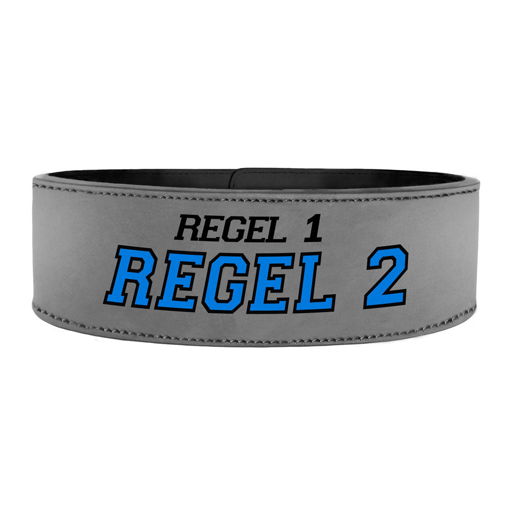 Tigerbelts Custom Powerlifting belt met Clip GR12 Grijs-Zwart