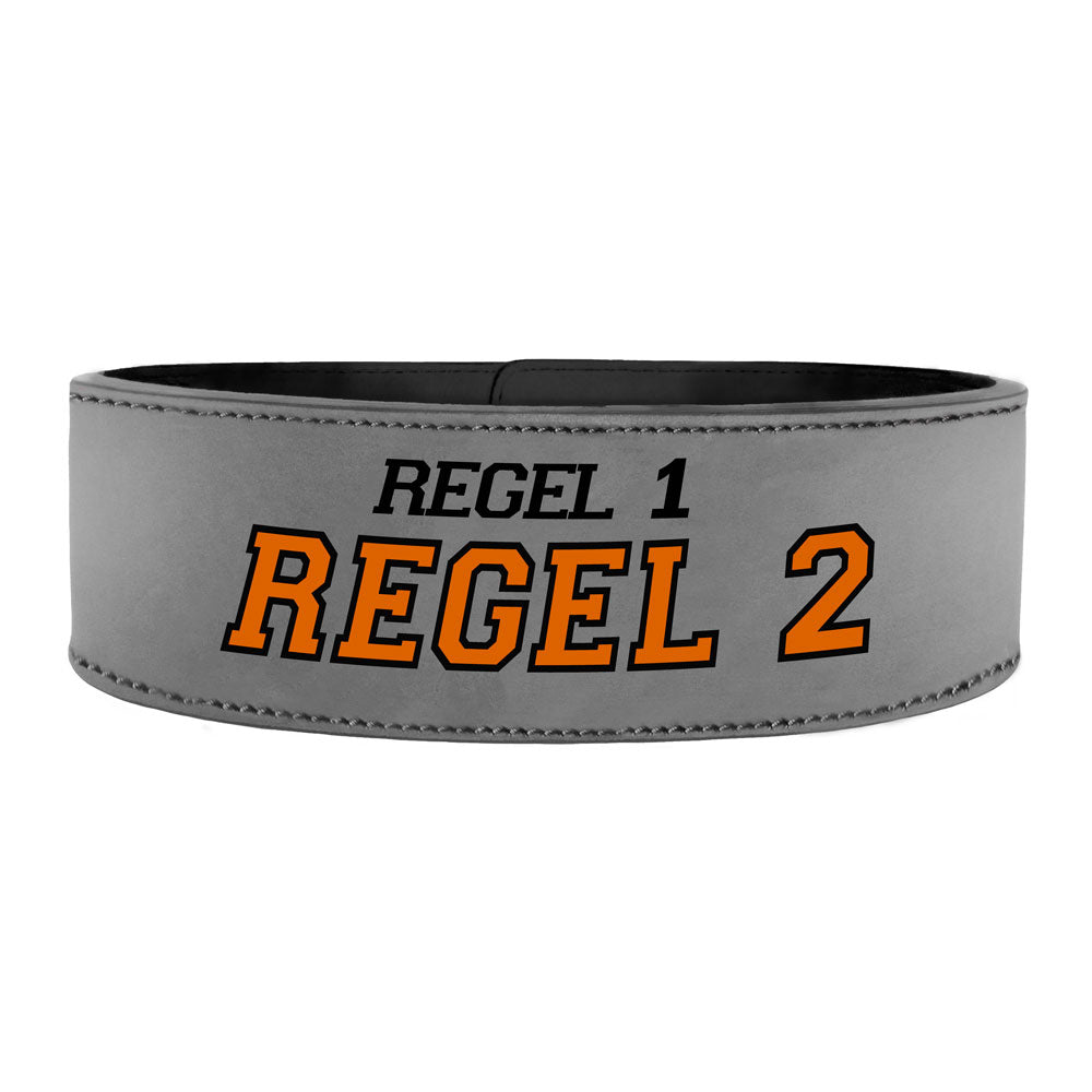 Tigerbelts Custom Powerlifting belt met Clip GR12 Grijs-Zwart