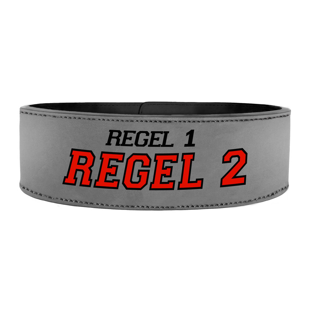 Tigerbelts Custom Powerlifting belt met Clip GR12 Grijs-Zwart