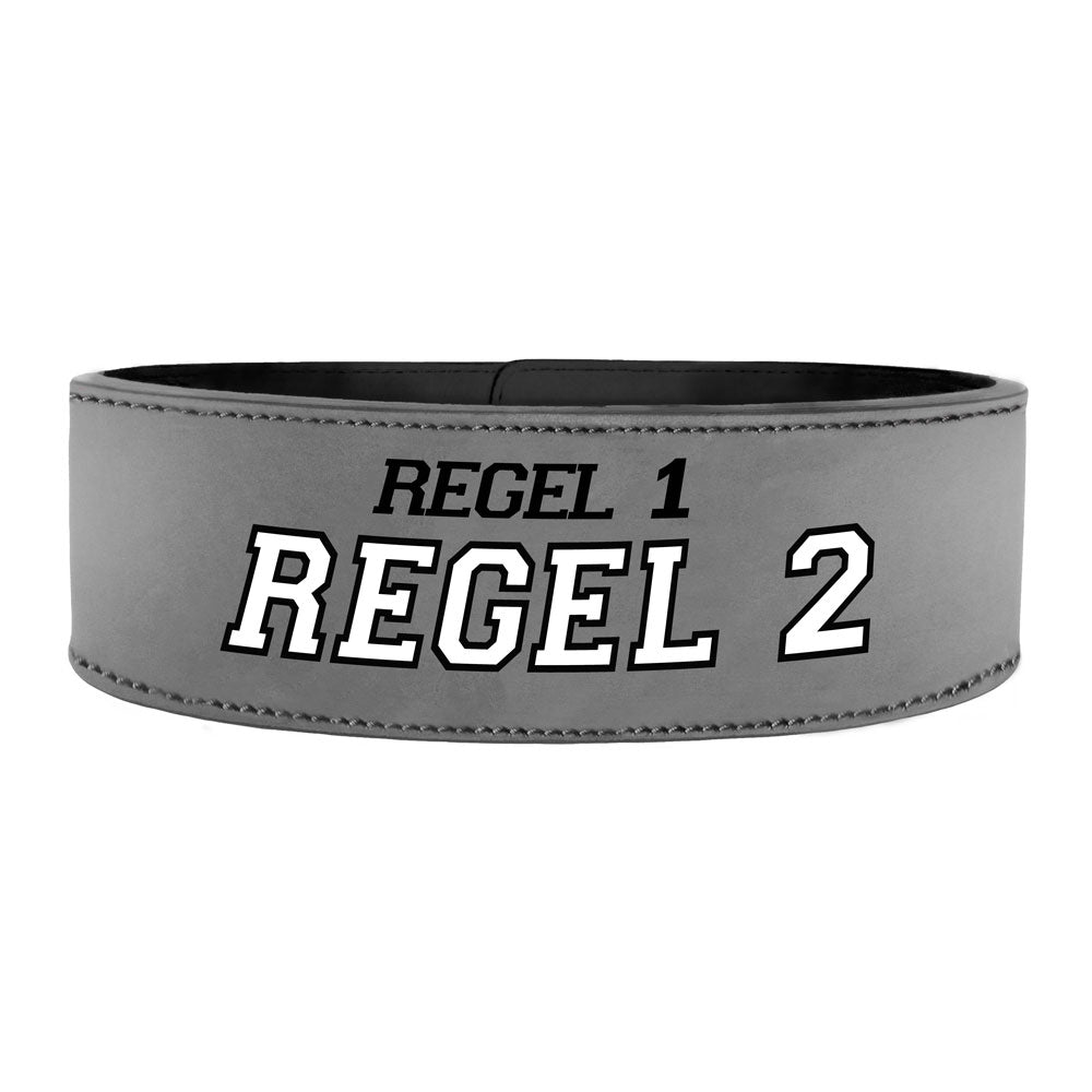 Tigerbelts Custom Powerlifting belt met Clip GR12 Grijs-Zwart