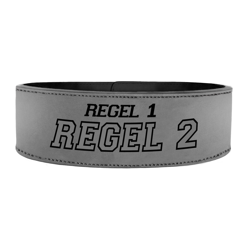 Tigerbelts Custom Powerlifting belt met Clip GR12 Grijs-Zwart