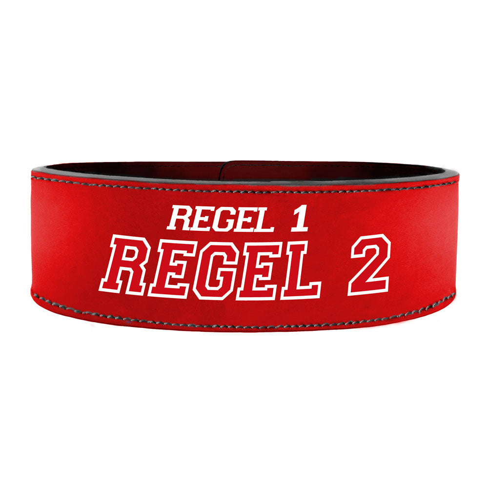 Tigerbelts Custom Powerlifting belt met Clip R22 Rood-Zwart