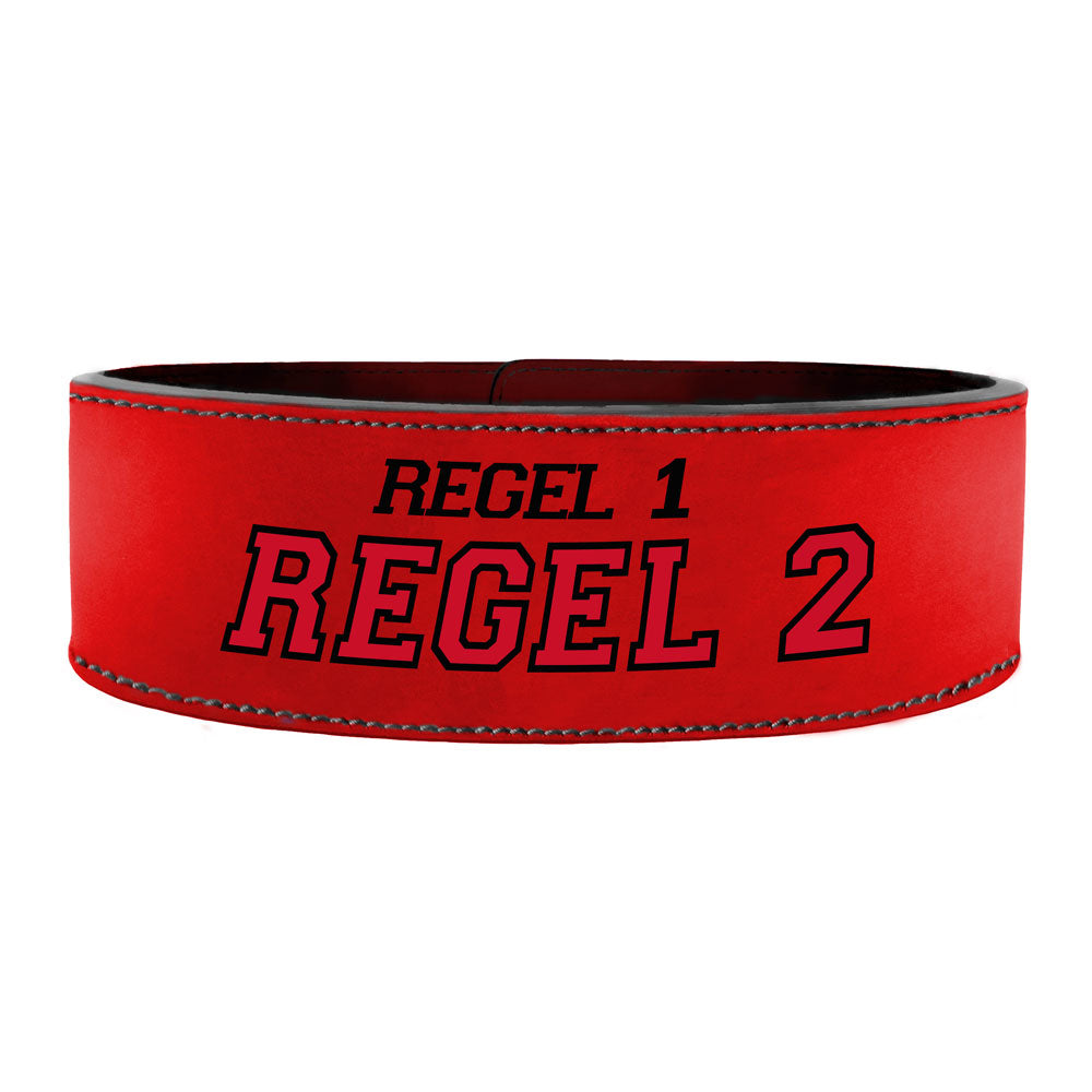 Tigerbelts Custom Powerlifting belt met Clip R22 Rood-Zwart