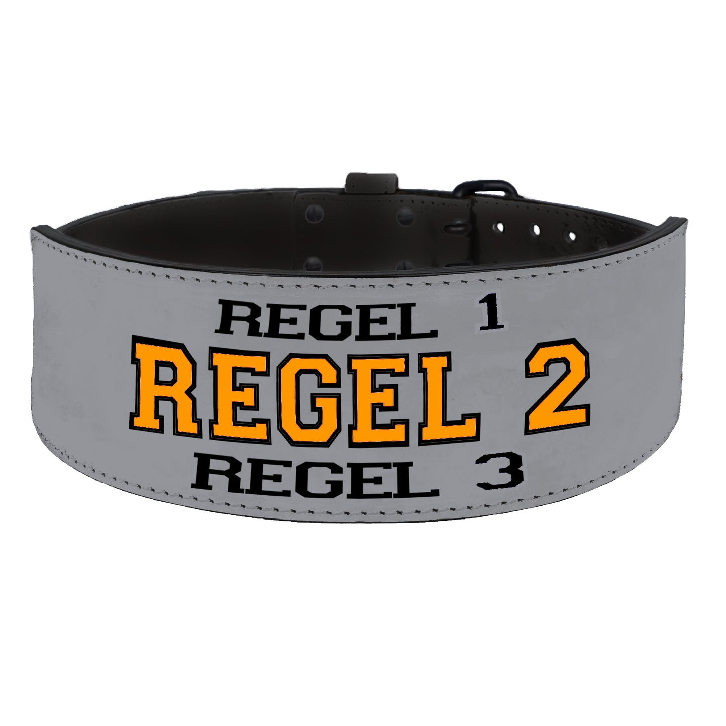 Tigerbelts Custom Weightlifting belt GR12 Grijs-Zwart
