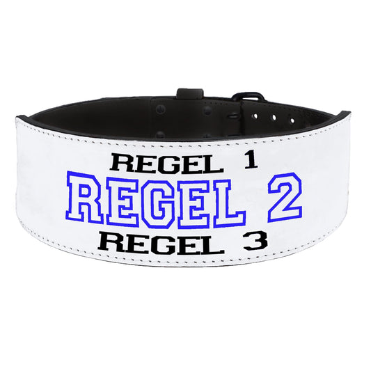 Tigerbelts Custom Weightlifting belt W12 Wit-Zwart