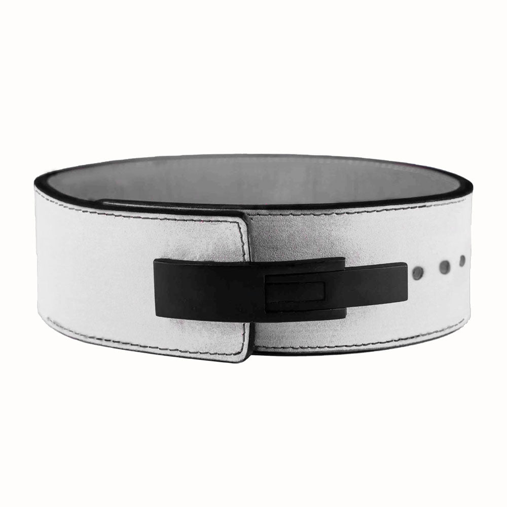 Tigerbelts Custom Powerlifting belt met Clip W12 Wit-Zwart